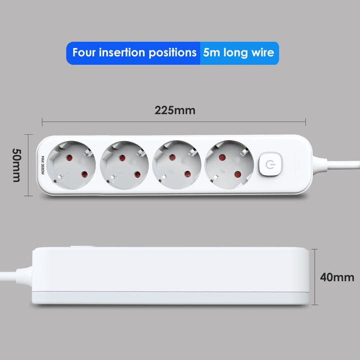 et436 4 holes 5m european high power power strip china