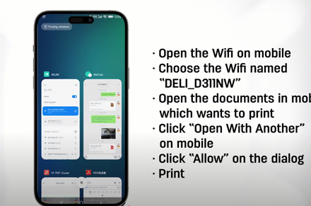 Printer Deli cetak pintar seluler D311NW Printer Inkjet