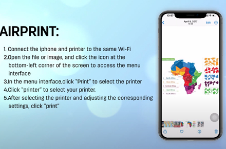 Printer Deli M2000 Model wi-fi-Mobile-Airprint