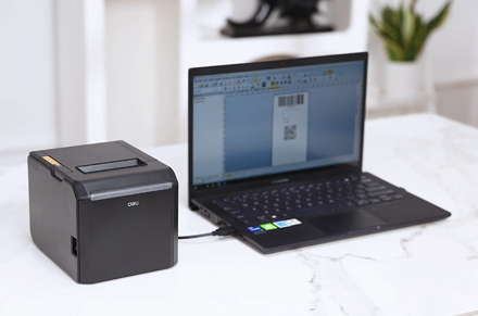 Deli ES301 ES302 pencetak penerimaan termal