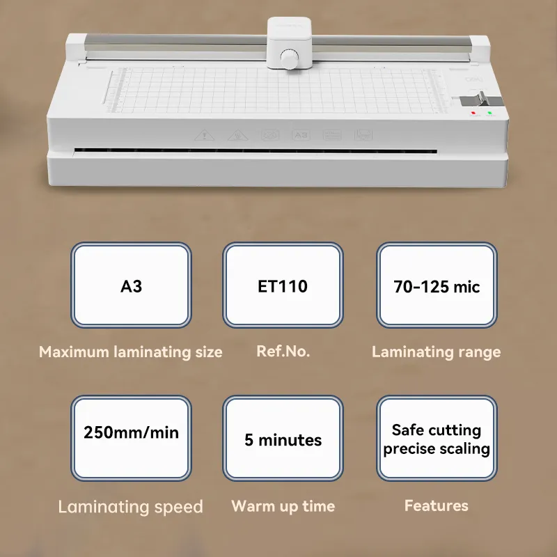 ET110 70-125 mikron A3 Laminator multifungsi 3-dalam-1